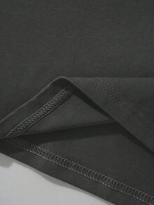 100%纯棉男士休闲短袖V领T恤，搭配美式短裤，适合旅行/度假/户外露营 - 灰色 - 查看 5