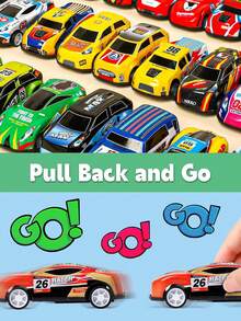 5/10/15/20pcs Random Style Pull Back Toy Cars - Mini Vehicles Toy Bulk Party Favor Race Cars - Goodie Bag Stuffers, Pinata Fillers For Boys Girls Toddlers - Holiday Gifts - Multicolor - View 5