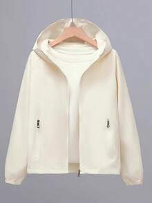 Women's Spring/Autumn Casual Sports Jacket Windbreaker - Apricot - View 1