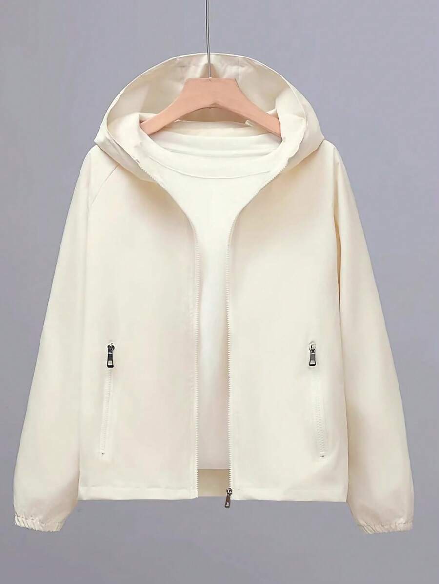 Women's Spring/Autumn Casual Sports Jacket Windbreaker - Apricot - View 1