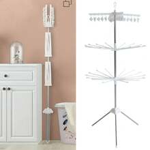 170x68.5cm可折叠三层24夹大容量晾衣架独立式毛巾架阳台晾衣架 - 彩色 - 查看 7