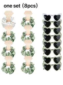 6pcs Satin Bridesmaid Hairbands For Curly Hair + 6pairs Sunglasses Bachelorette Party Favors Creative Bridal Shower Gifts For Bridesmaids With No Damage Wedding Proposals Gifts,Christmas