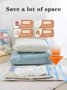 1/3/5 حقيبة تخزين فراغية موفرة للمساحة، حقيبة سفر بلاستيكية محمولة، حقيبة تخزين الملابس، حقيبة تخزين فراغية من البولي إيثيلين تيريفثالات، حقيبة تخزين فراغية شفافة بسيطة للاستخدام المنزلي للملابس والبطانيات والقمصان، منظم مساحة منزلي لغرفة النوم والحمام والخزانة.