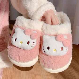 1 pezzo Pantofole in peluche Kawaii Cinnamoroll per donna, Kuromi Hello Kitty, cartone animato carino e dolce, adatte per interni, esterni, inverno