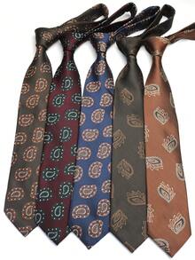 1pc Extra Large Paisley Pattern Handmade Unisex Necktie, Suitable For Casual, Street, Party, Wedding - Multicolor - View 11