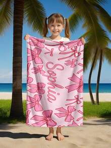 Personalized Kids Beach Towel, Summer Birthday Gift, Summer Vibe, Girls Beach Trip, Customized Beach Towel, Swimming Pool, Beach Decor - Multicolor - View 9