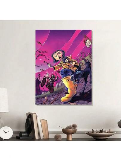 1pc,Cartoon Little Girl,Wall Art,ModernPoster Printing Canvas Painting, ,Home Decor,Room Decoration Stuff, GiftCreativity,Suitable For Decorative Painting Aesthetic Wall Art Canvas Painting Posters For Living Room Home Decor