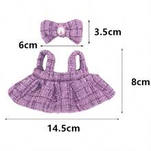 POKOJA LAND [Chỉ quần áo búp bê] Phụ kiện thế hệ thứ 1 & 2 cho trang phục - Váy yếm đen có nơ trang trí, quần áo thay thế cho búp bê - Nhiều màu - Xem 13