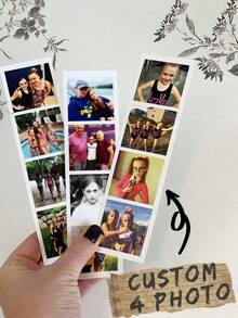 1pc Custom Photo Film Strip,Personalized Photo Gift With 4 Images, Retro Style Print, Wedding Keepsake, Film Photography Gift, Custom Photo Bookmark,Personalized Customized Photo Strips,Wedding Photo Booth Cover,Movie Frame Save The Card,Editable Template,Personalized Gift,Custom Gift For Birthday,Valentine's Day Gift, Valentines, New Year,Gift For Her, Gift For Him, Gift For Friends, Home Decor, Decoration