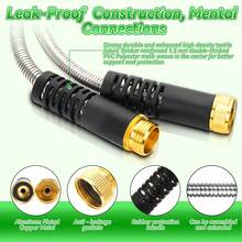 50/100 Feet Garden Stainless Steel Water Hose With Three Fittings Sprinklers & 10 Nozzles Flexible Durable Kink-Free Puncture Resistant Metal Hose For Patio Outdoor Use - 100ft - View 7