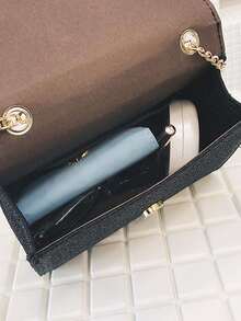 Black Shoulder Bag, Handbag, Crossbody Bag, Autumn And Winter Fashionable Square Bag, Tassel Decoration, Flip Cover, Metal Double Chain, Large Capacity Lightweight And Simple Crossbody Bag, Suitable For Women's Daily Leisure And Student Use Coin Wallet, Chic Detachable Shoulder Strap Crossbody Bag, Elegant Mobile Wallet, Hand-Held Bag, Multi-Functional Decoration Women's Personalized Fashion Makeup Bag, Jewelry Storage Headphone Box, Versatile Women's Personalized Fashion Mouth Red Envelope, Minimalist Commuting Travel Top Handle Armpit Bag, Women's Daily Small Zipper Bread Bag, Gifts For Women, Suitable For Valentine's Day, Parties, Wedding Dresses, Dates, As Shoulder Bag/Crossbody Bag, Coin Purse, Black Coin Purse