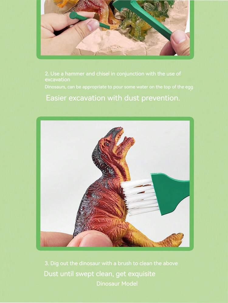 2025 新品上市 - 1 件恐龙蛋考古玩具 - 恐龙动物模型玩具 - 挖掘恐龙蛋玩具，多种颜色和款式，是送给儿童、生日、复活节、万圣节的完美礼物，理想礼物，玩具，复活节，新款畅销品 - 彩色 - 查看 5
