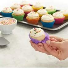 Kit Of 12 Silicone Mini Cupcake Molds, Muffin Cake, Baking Pan, Cupcake - Multicolor - View 5