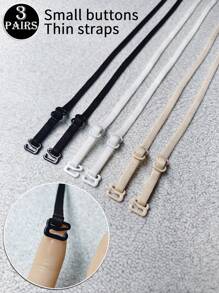 1-3件细肩带小扣夏季后背交叉肩带文胸肩带双肩带胸罩肩带内衣防滑细防滑肩带 - 彩色 - 查看 11