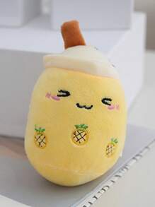 1个可爱毛绒水果奶茶杯玩偶 - 可爱的毛绒玩偶、包包挂饰和钱包装饰品