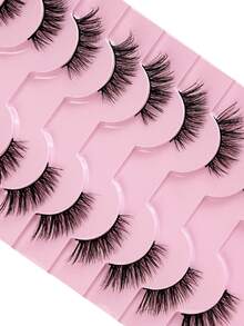 Ouye3 Fox Slant Flying False Eyelash Half Eyelash Thick Curling Fiber 10 Pair Set Eyelash