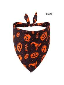 1/2pcs HalloweenDevil Pumpkin Pattern Comfortable Triangle Pet Bandana/Scarf, Suitable For Small, Medium, Large Dogs