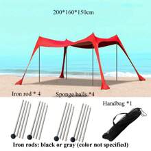 Outdoor Camping Tent, Automatic Portable Folding Tent, Easy To Build, Carry Convenience, With Storage Bag, Single Person Camping Tent Beach Hut, Foldable Beach Tent With 4 Bags Of Sand, Sand Shovel, Ground Nail And Stabilizer Bar, Additional Wind Rope, Easy To Set Up Beach Tent, UPF50+Protection, Suitable For Fishing, Family Travel,