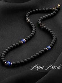 Collar de cristal natural con piedra de lava, collar para hombres, collar de piedras preciosas personalizado, regalos para él, regalos para ella