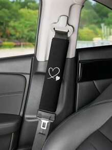 2Pcs Heart Embroidered Seat Belt Shoulder Pads – Soft, Comfortable & Thickened Design For Driver & Passenger – Adjustable Fit, Elegant Stitching, All-Season Car Interior Accessory (Perfect Gift For Her, Couples, Mothers)