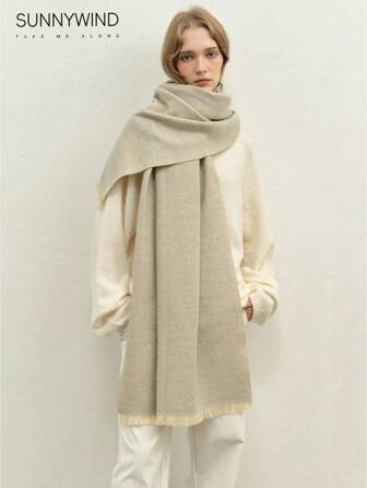 1pc Women Solid Color Versatile Scarf, Suitable For Commuting And Daily Use For Dress