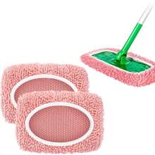 2pcs/1pc Washable Wet Mop Replacement Pads, Ideal Microfiber Wet/Dry Mop Cloths, Reusable Mop Refills, 10"X4.5"