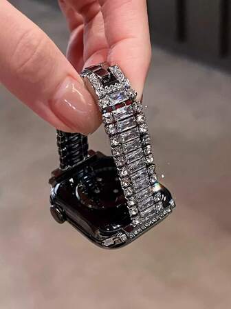 Luxury Diamond Shaped & Wheat Ear Design Stainless Steel Watch Band Strap For Apple Watch Series Ultra2/Ultra/11/10/9/8/7/6/5/4/3/2/1/SE