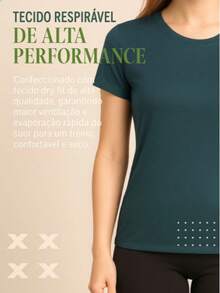 Blusa Feminina Fitness Dry Fit Premium com Poliéster Leve, Tecido Liso e Proteção UV - Ideal para Treino e Academia