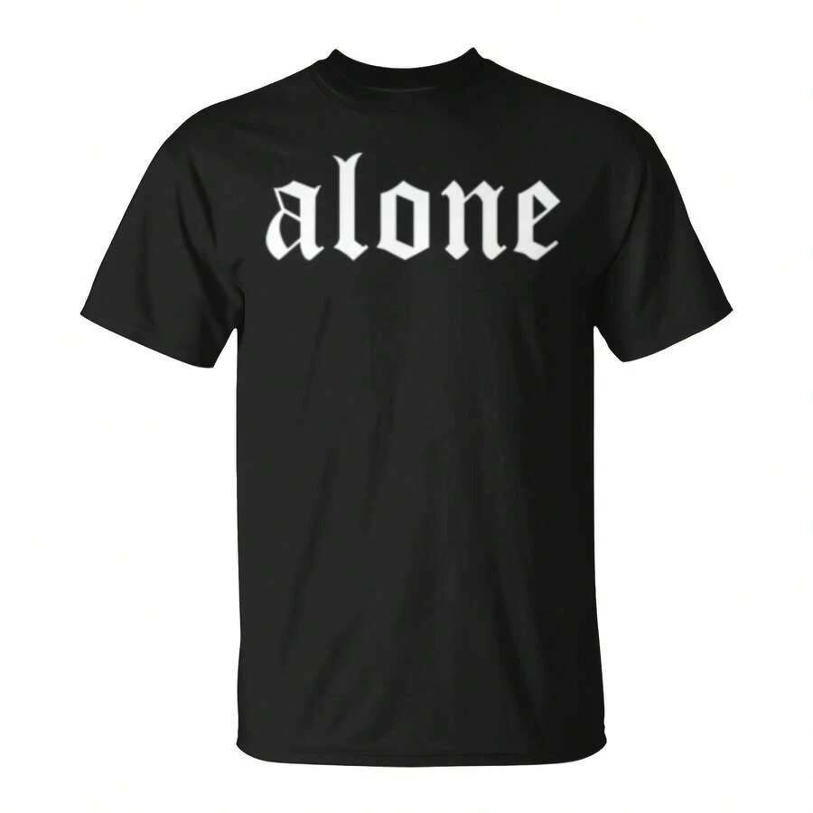 Alone Loner Anticial Litary Sad Aesthetic Ft Grunge T-Shirt - Black 7 - View 1