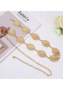 Vintage Metal Waist Chain, Versatile Accessory For Dresses, Skirts, Pants, Belt - Black - View 3