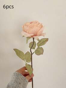 1/3/6pcs 19.7inch Long Stem Rose Artificial Flower, Burnt Rose, For DIY Flower Wall, Scene Layout, Living Room And Bedroom Vase Floral Art, Wedding, Party, Garden Decoration, Table Centerpiece, Home Decor,Room Decor,Bedroom Decor,Mother's Day Gifts, Birthday, Graduation Decoration, Back To School Season