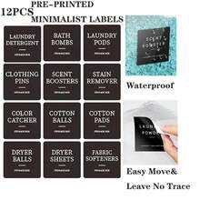 3 Packs Laundry Room Organization Containers, Laundry Pods Container, Clear Large Laundry Detergent Powder Storage Containers Black Lids & Labels, Acrylic Laundry Pods Holder For Scent