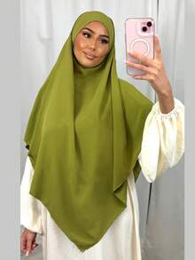 1 Khăn trùm đầu dài Khimar dành cho nữ, màu trơn, kiểu dáng cơ bản cổ điển, làm từ vải Modal mềm mại, thoáng khí, thích hợp cho cầu nguyện hàng ngày, tụ họp và thờ cúng - Khimar - Xem 6