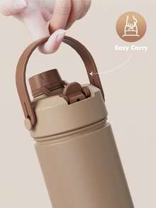 18oz Insulated Water Bottle With 2-In-1 Straw Lid, 24 Hours Cold Retention, Leak-Proof, Stainless Steel Double Wall, Suitable For Sports, Fitness, Travel And School - Brown - View 7