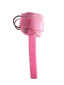 1pc Adjustable Cable Machine Ankle Strap, Comfortable Padded Ankle Cuff For Gym Workout Glute, Hamstring, Ankle Strap, Cable Machine Leg Strap - Pink - View 3