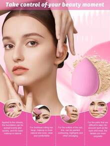 5/10/20/30/40/50/60/80PCS Makeup Tools Set Including:10PCS Makeup Sponges For Liquid Makeup+10PCS Mini Makeup Sponges For Liquid Makeup+10PCS Triangle Powder Puffs For Loose Powder And Makeup Setting+10PCS Air Cushion Powder Puffs For Facial Makeup+10PCS Mini Air Cushion Powder Puffs For Facial Concealer Makeup,Giveaways,Travel,Cheap Stuff,Travel Essential - Pink - View 6