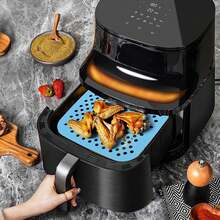 1 件可重复使用的空气炸锅垫，硅胶不粘空气炸锅内胆，易于清洁的家用厨房工具，感恩节和圣诞节家庭聚会的厨房工具 - 彩色 - 查看 10