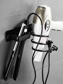 Giá đỡ máy sấy tóc phòng tắm, giá để đồ phòng tắm không cần khoan/có lỗ, giá đựng máy sấy tóc đa chức năng, giá đỡ máy uốn và duỗi tóc bằng hợp kim nhôm, phụ kiện phòng tắm mới - Nhiều màu - Xem 1