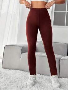 SANOPY Women's Tight Trousers, Suitable For Daily Wear, Sports Wear, Casual Women's Wear - 酒紅色 - 查看 2