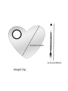 2 piezas Paleta de esmalte de uñas de acero inoxidable, paleta de mezcla de maquillaje, paleta de mezcla de maquillaje fácil de limpiar, herramienta de mezcla de color de pintura cosmética