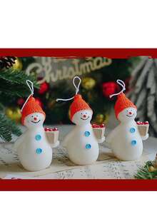 Christmas Snowman Shaped Scented Candle, Christmas Gift Candle Home Decor Christmas Decorations Room Decor, Christmas Gifts - Multicolor - View 4