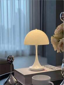 1 pieza Lámpara de seta inalámbrica con sensor táctil, 3 temperaturas de color y regulable, portátil, adecuada para decoración de habitaciones/comedor/exterior/camping/decoración del hogar - Lámpara de mesa inalámbrica tipo hongo - Ver 8
