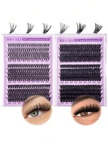 200 件 D 卷睫毛簇，9-16 毫米，200 件 60D 簇睫毛 8-16 毫米纤细单根睫毛自然外观睫毛蓬松簇睫毛 DIY 睫毛延长睫毛簇，睫毛簇，单根睫毛，睫毛，假睫毛