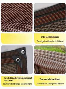 咖啡色遮阳网，透气，适用于庭院、农场、宠物屋、凉亭、露台、植物隔热网、阳台、车库、后院、游泳池、草坪、墙壁、户外活动、户外活动、隐私网、栅栏 - 咖啡棕 - 查看 3