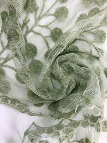 1pc Lace Floral Trim Scarf, Triangular Scarf, Bag Decor, Hair Tie - Multicolor - View 3