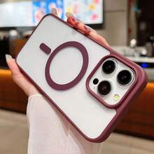 Transparent Wine Red Bumper Magnetic Charging Protective Case | Compatible With MagSafe, Shock-Resistant Ultra-Thin, Suitable For, Waterproof, Anti-Fall, Anti-Scratch - Burgundy - View 8