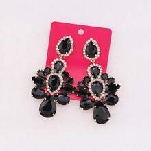 Hoa tai kẹp không xỏ khuyên, kẹp xích hợp kim đồng đính đá pha lê hàn thủ công nhiều hình dạng hình học nhiều màu sắc, thích hợp đeo hàng ngày - E1414Clip - Xem 13