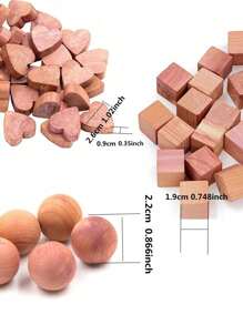 10pcs Cedar Wood Blocks, Heart, Round, Square Shapes, Moth Repellent, Suitable For Home, Bathroom, Wardrobe