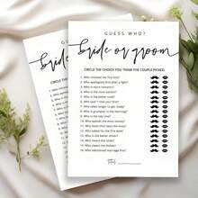 50Pcs/30Pcs Who Bride Or Groom?, Bridal Shower Games For Guests, Minimalist - Multicolor - View 2