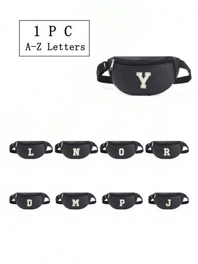 1 件女孩腰包可爱斜挎包单肩包，带有 26 个 A-Z 字母，适合日常使用、户外、旅行、徒步旅行、便携，是理想的礼物